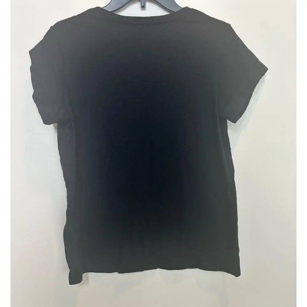Kate Spade stitched bow cotton tee Size S black